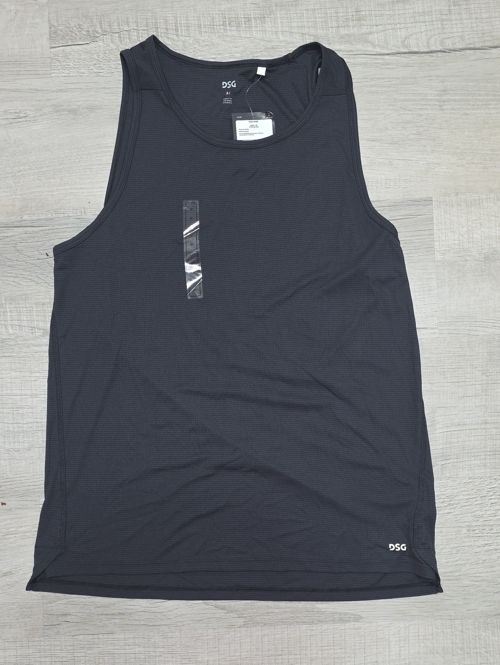 DSG Men's Charcoal Black Performance Ru  Tank Top. UV Protection